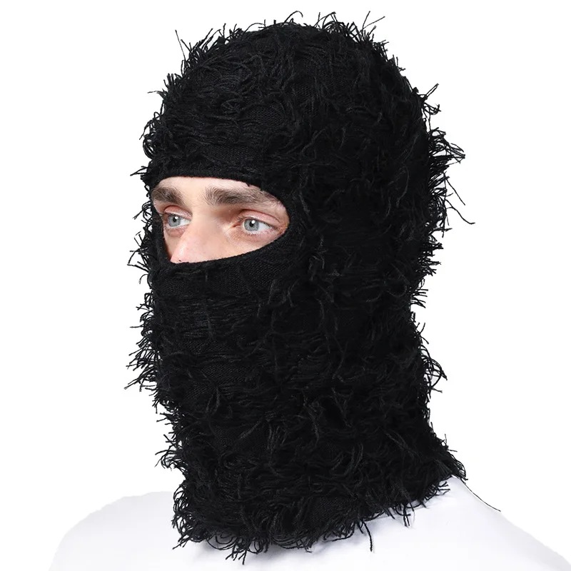 Cap Balaclava Ski Mask Man Motorcyclist Winter Cycling Knitted Wool Halloween Party Funny Acrylic Balaclava Thermal Headgear