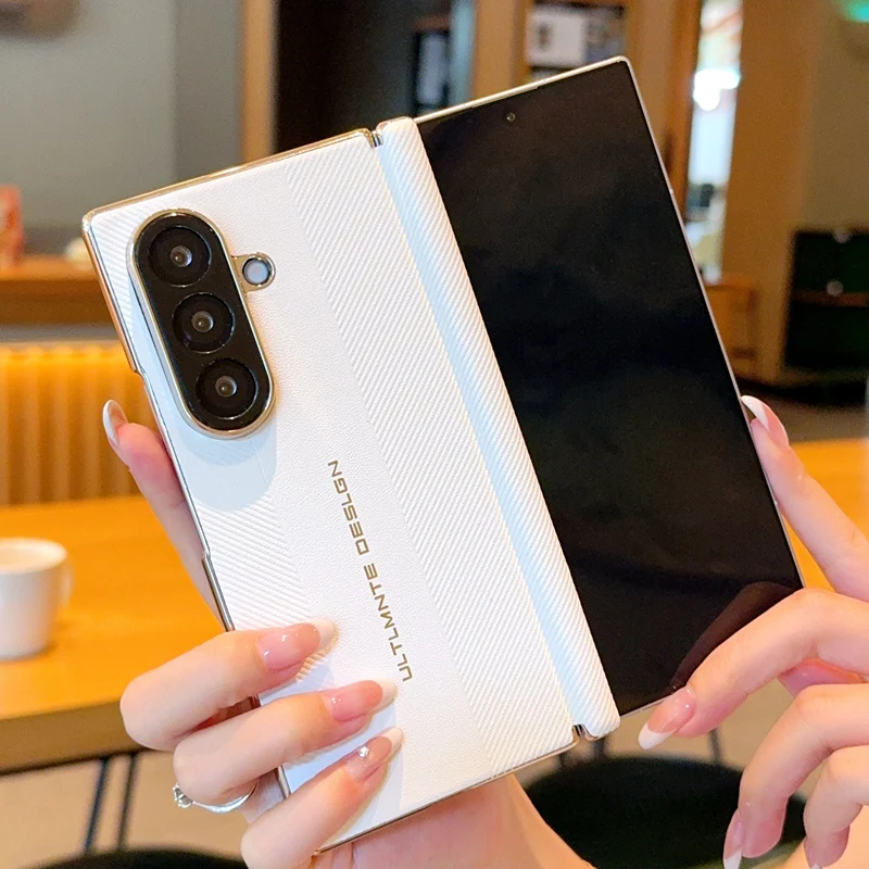 

For Samsung Galaxy Z Fold 7 double central axis electroplated texture foldable shockproof and fingerprint-resistant phone case