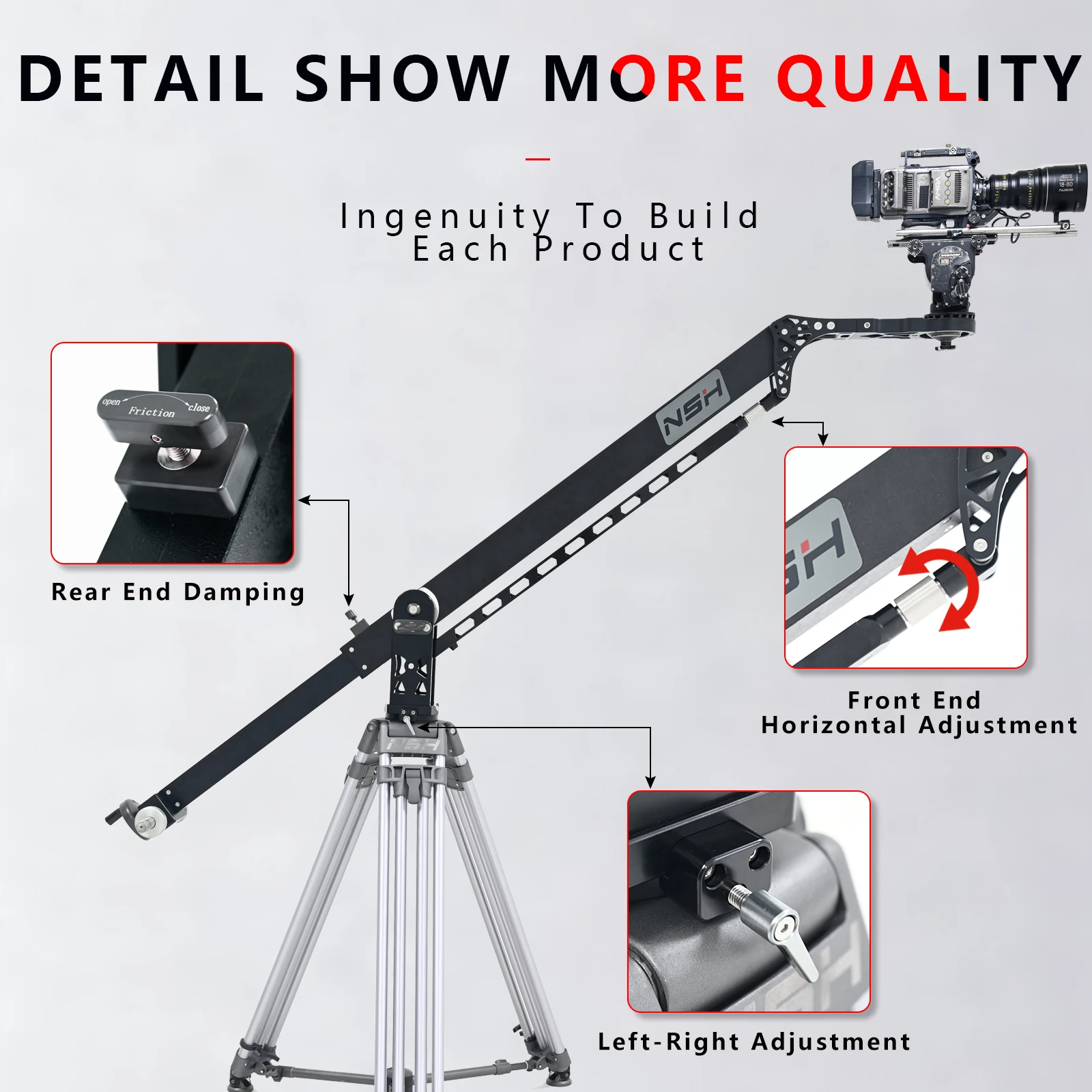 NSH Telescopic Camera jib Crane Rocker Arm Photography Equipment For Making Film