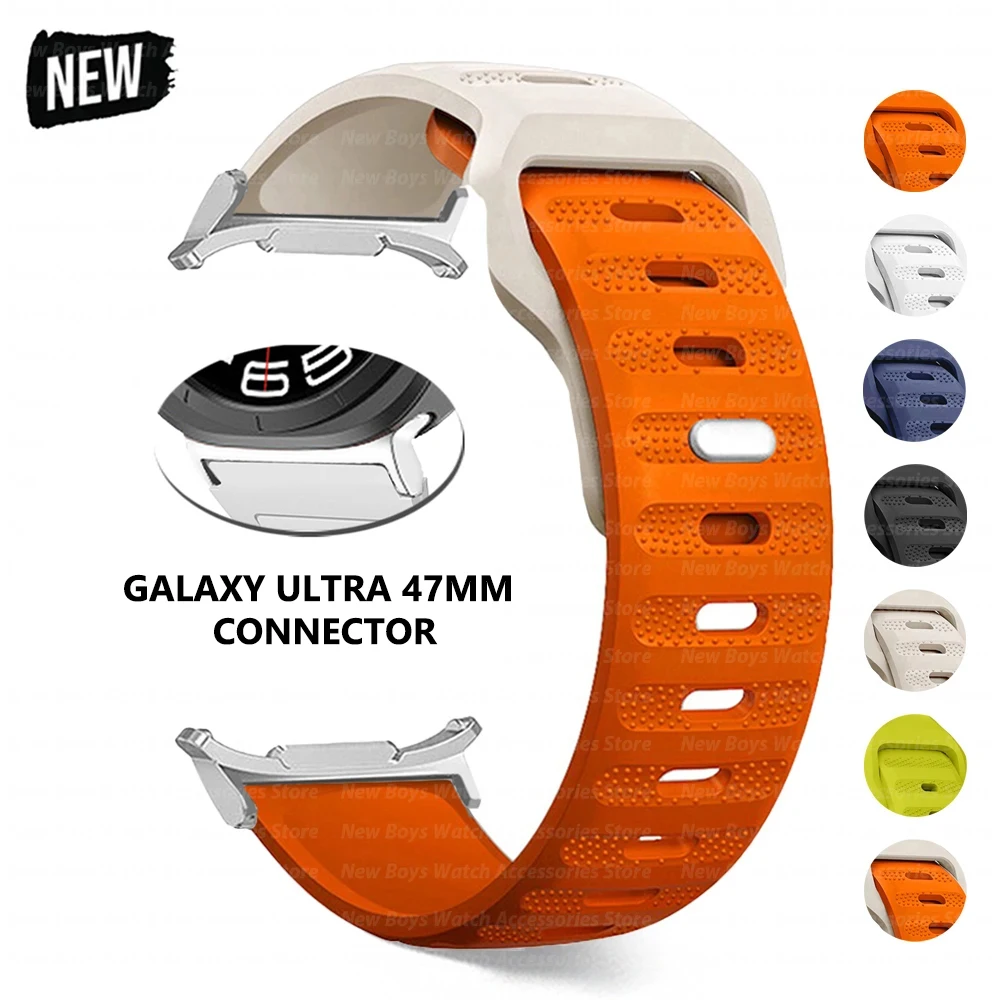 

Ремешок силиконовый для Samsung Galaxy Watch Ultra 47 мм, спортивный мягкий мужской браслет-петля для GALAXY ULTRA 47 мм, без зазора, изогнутый браслет с концом