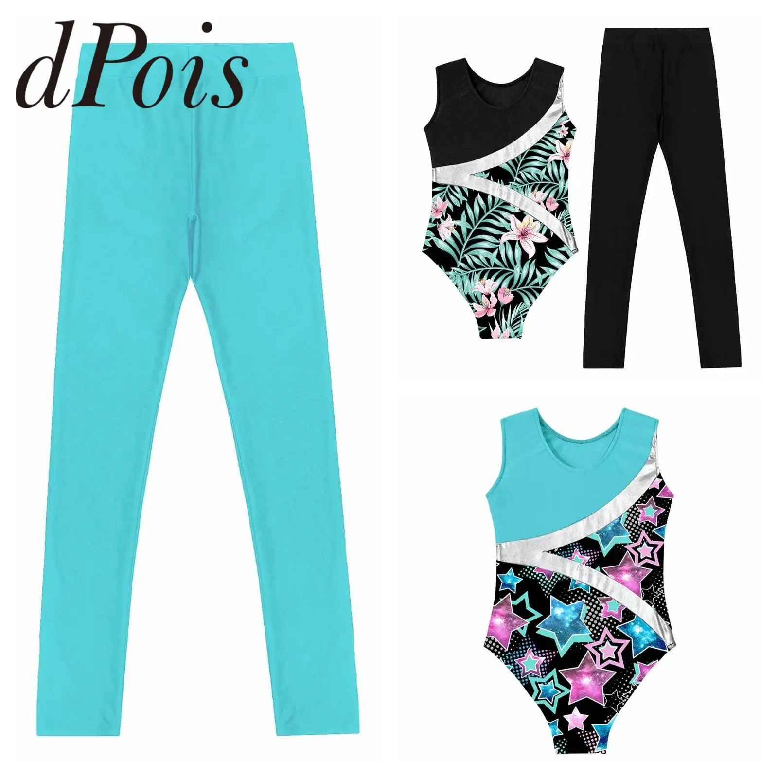 

Kids Ballet Tutu Gymnastics Leotard + Leggings Yoga Sets for Girls Gymnastique Rythmique Outfits Children Dance Skating Jumpsuit