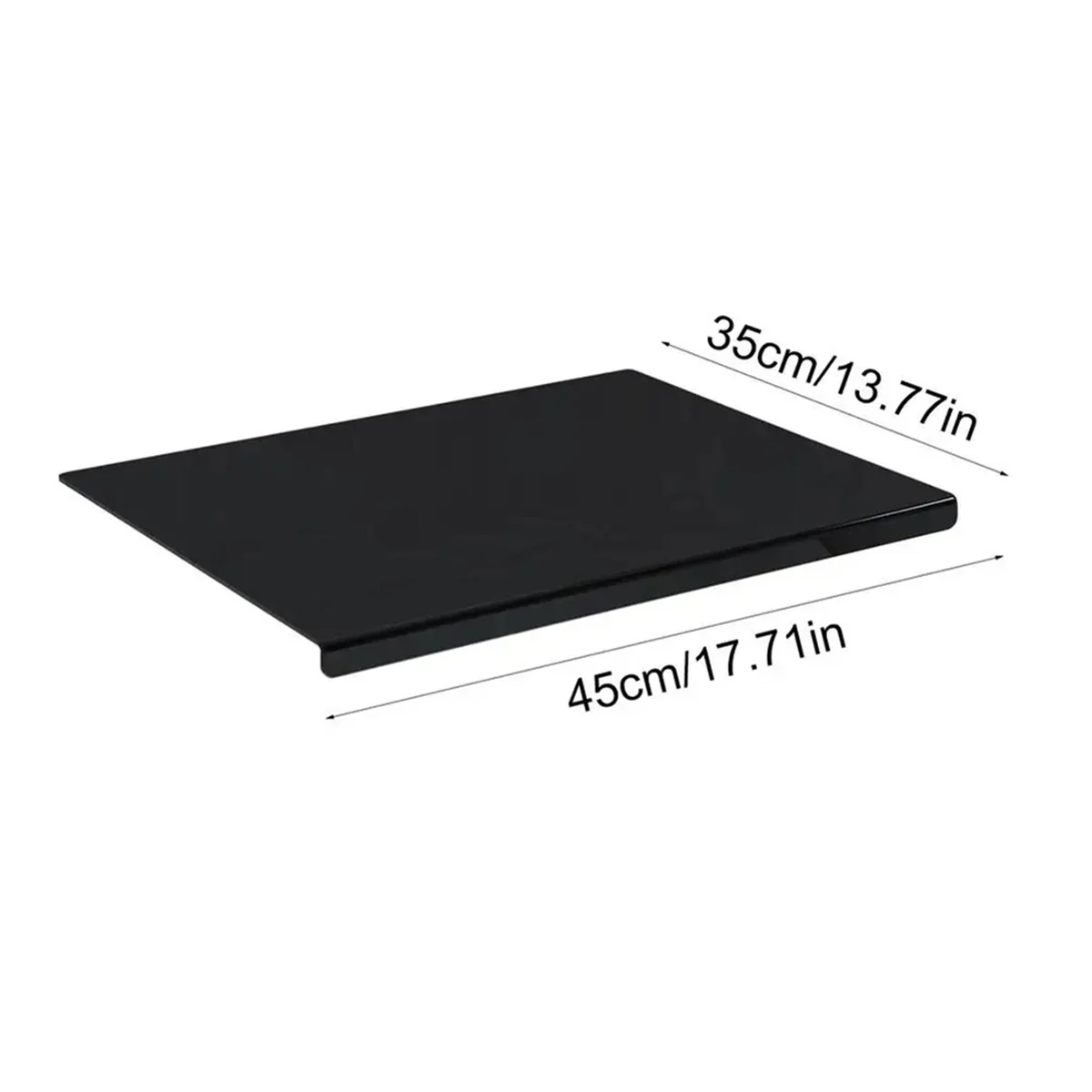

N38R_Black Acrylic Cutting Board with Lip 17.7X13.7 inch No-Scratches