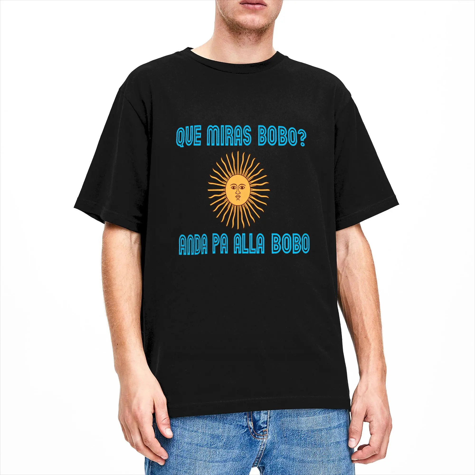 Men's QUE MIRAS BOBO ANDA PA ALLA BOBO T Shirt  Pure Cotton Clothes Leisure Short Sleeve Crew Neck Tees Graphic T-Shirt