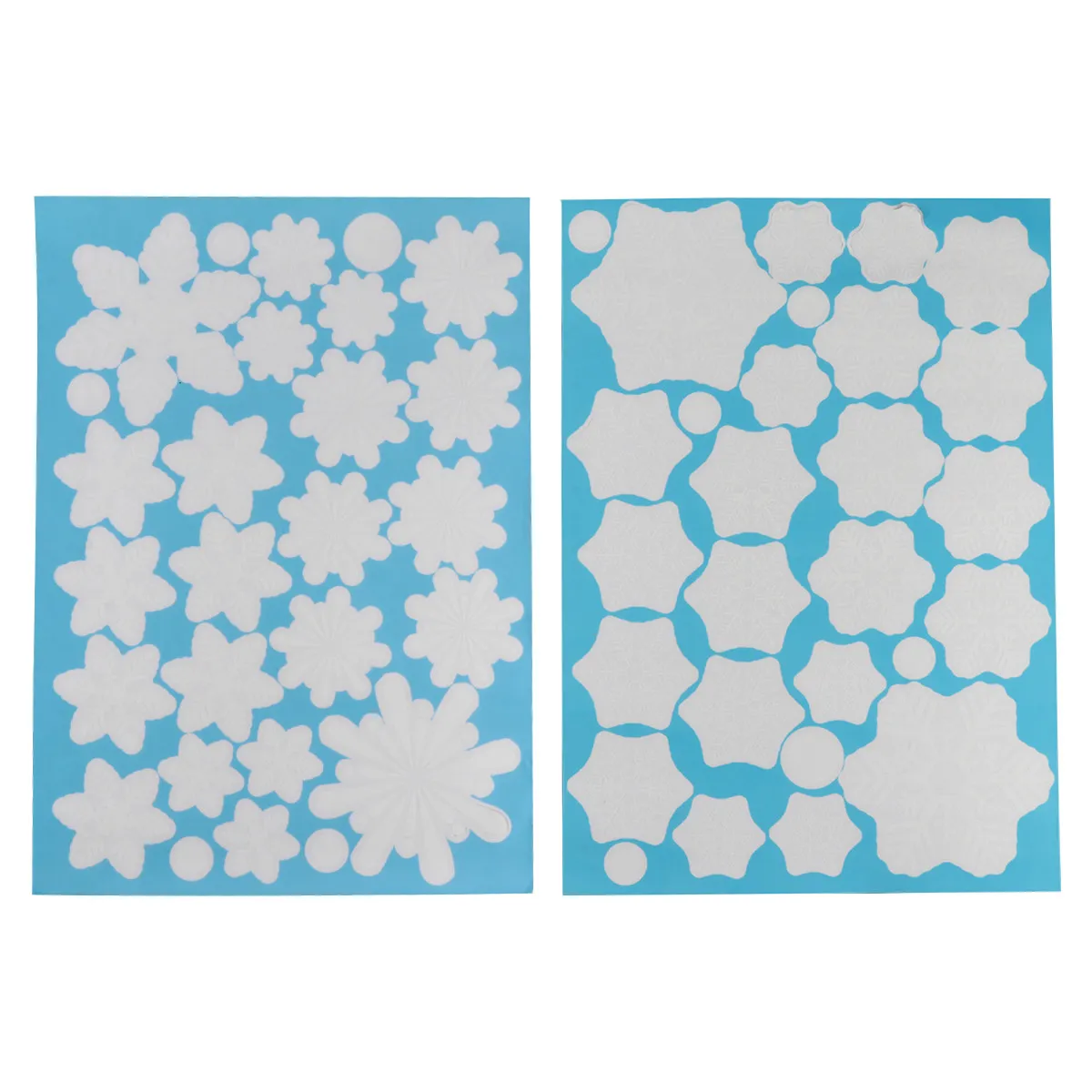2Pcs Snowflake Shape Stickers Self-Adhesive Showcase Decals for Office Hotel Cafe Wall Window Glass Decoration