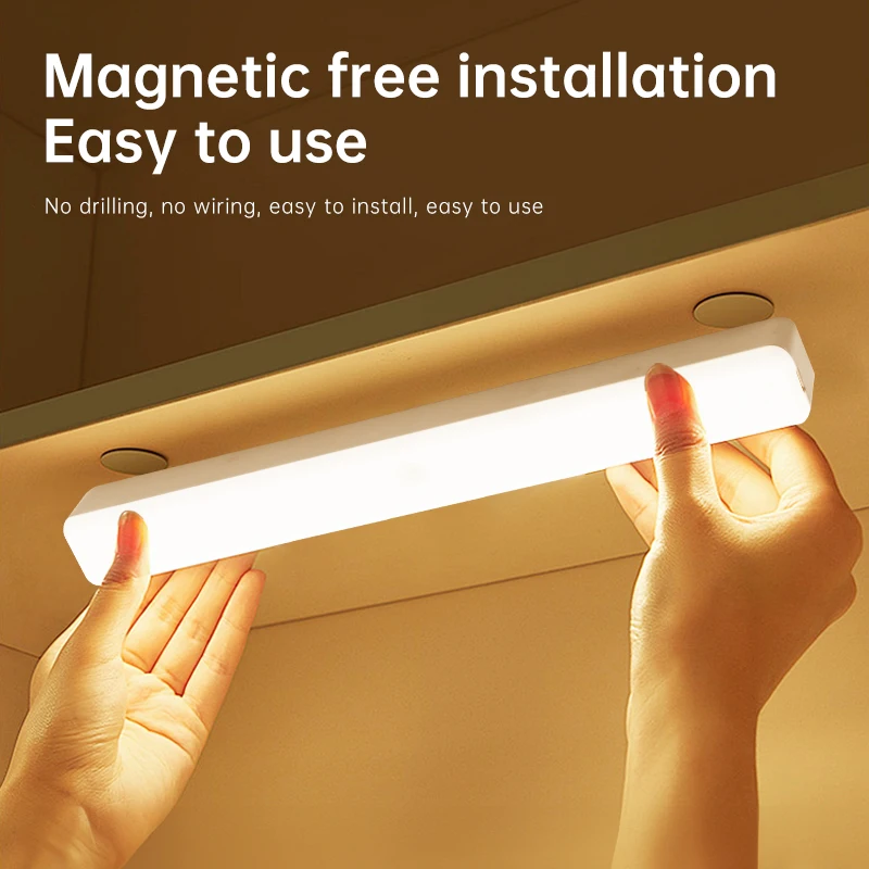 LED Closet Lights Motion Sensor Lamp Wireless Rechargeable Cabinet Night Light For Kitchen Bedroom Wardrobe Sensor Night Lamp