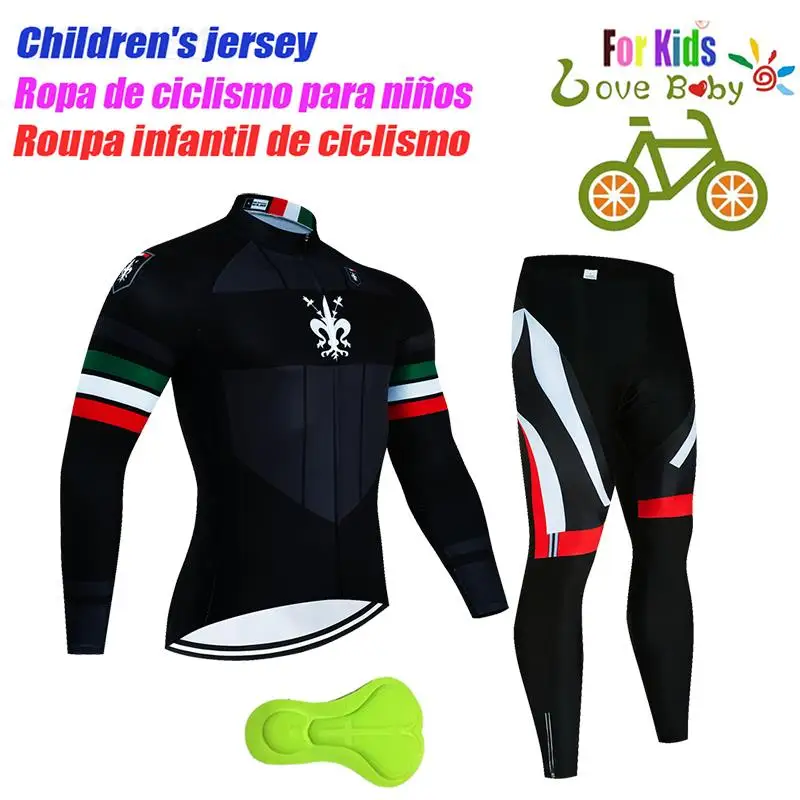 Hoge kwaliteit kinderfietskleding zomer kinderjersey set fietsen kleding met lange mouwen pak MTB kinderfietskleding 2023