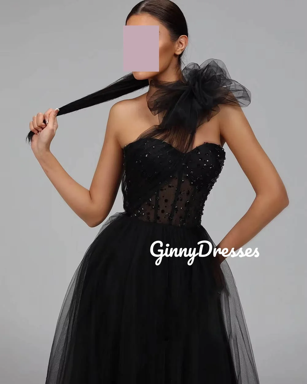 فستان سهرة مخصص على شكل حرف a مطرز بالخرز فساتين بطول الأرض للمناسبات الخاصة بسحاب بدون أكمام فيستدوس دي فييستا #4