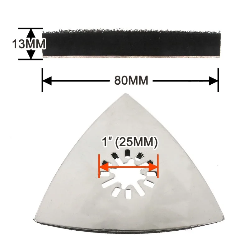 80 * 80mm Triangular Stainless Steel Grinding Disc Triangle Grinding Machine Chassis Triangle Sandpaper Disc