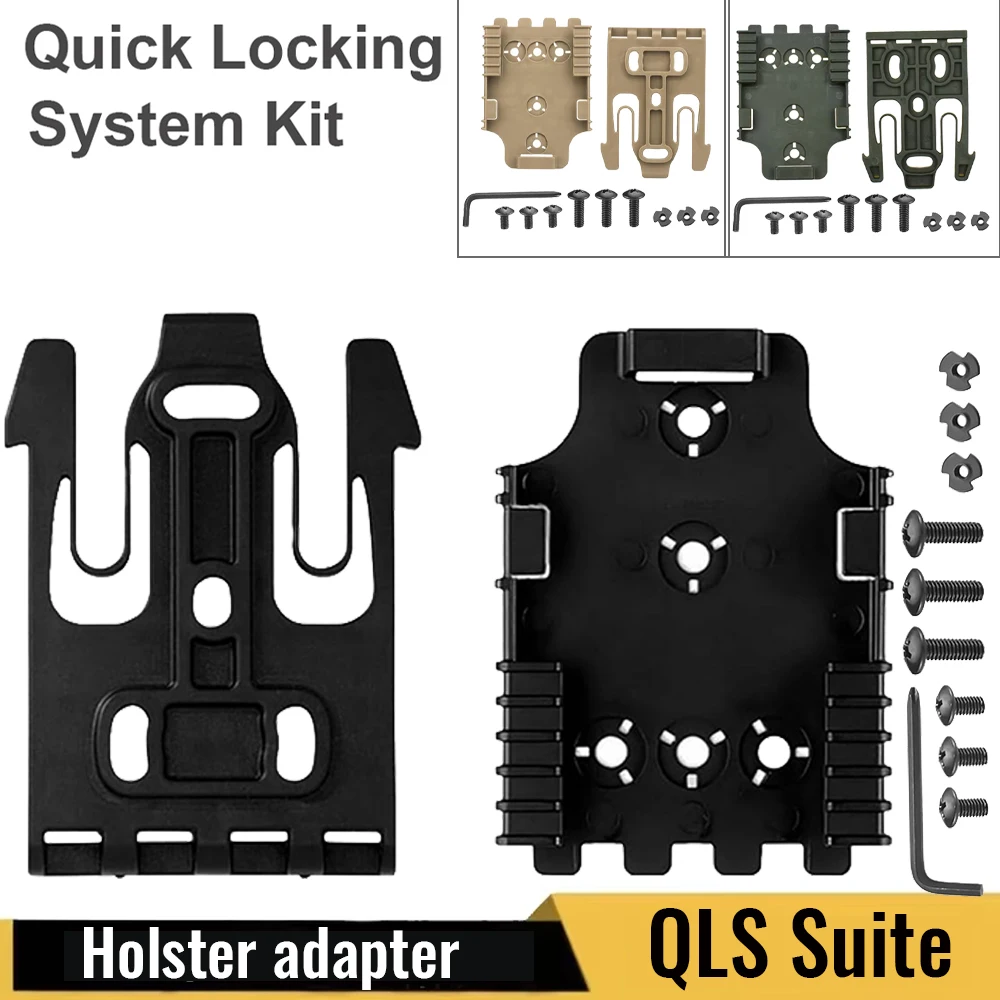 

Quick Locking System Kit with QLS 19 Locking Fork and QLS 22 Receiver Plate Platform Attachment for Duty Holster Adapter Base