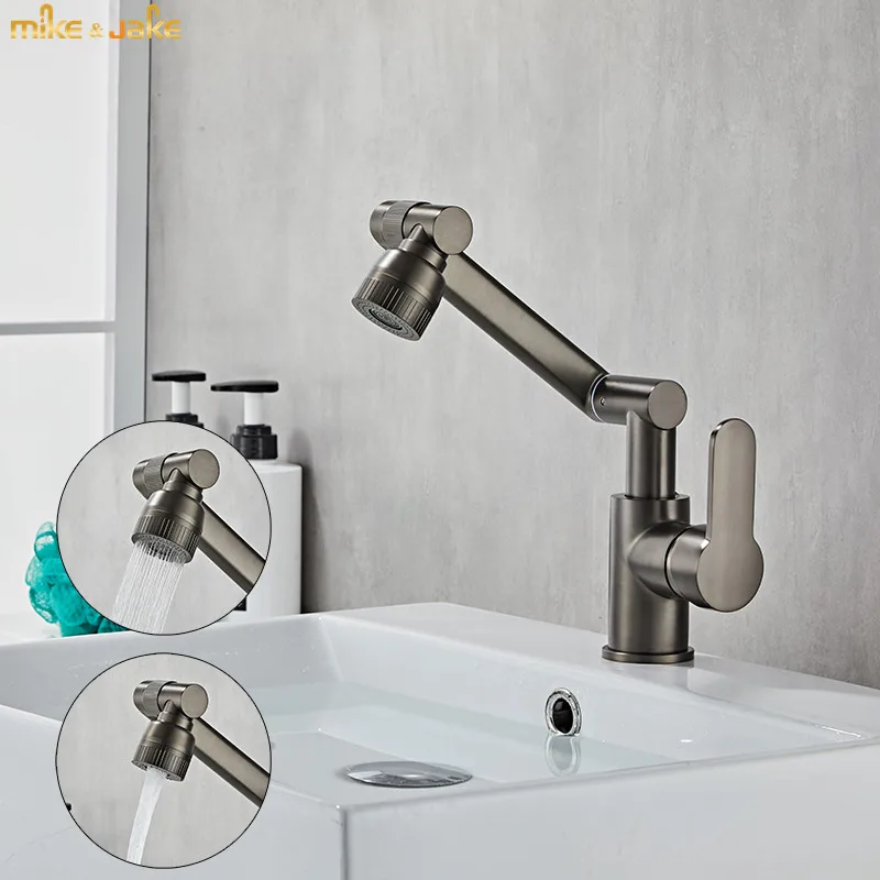 Fortune Cat bathroom faucet basin Sink mixer Faucet Pull down Dual Sprayer Nozzle Hot Cold brass shower head Mixer Water Taps