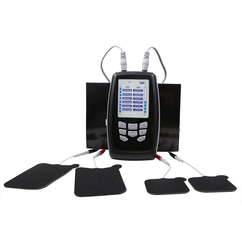 2-Channel EMS Electric Massager with 12 Modes 16 Intensity Pulse TENS Abdominal Electro Stimulator for Body Relaxation