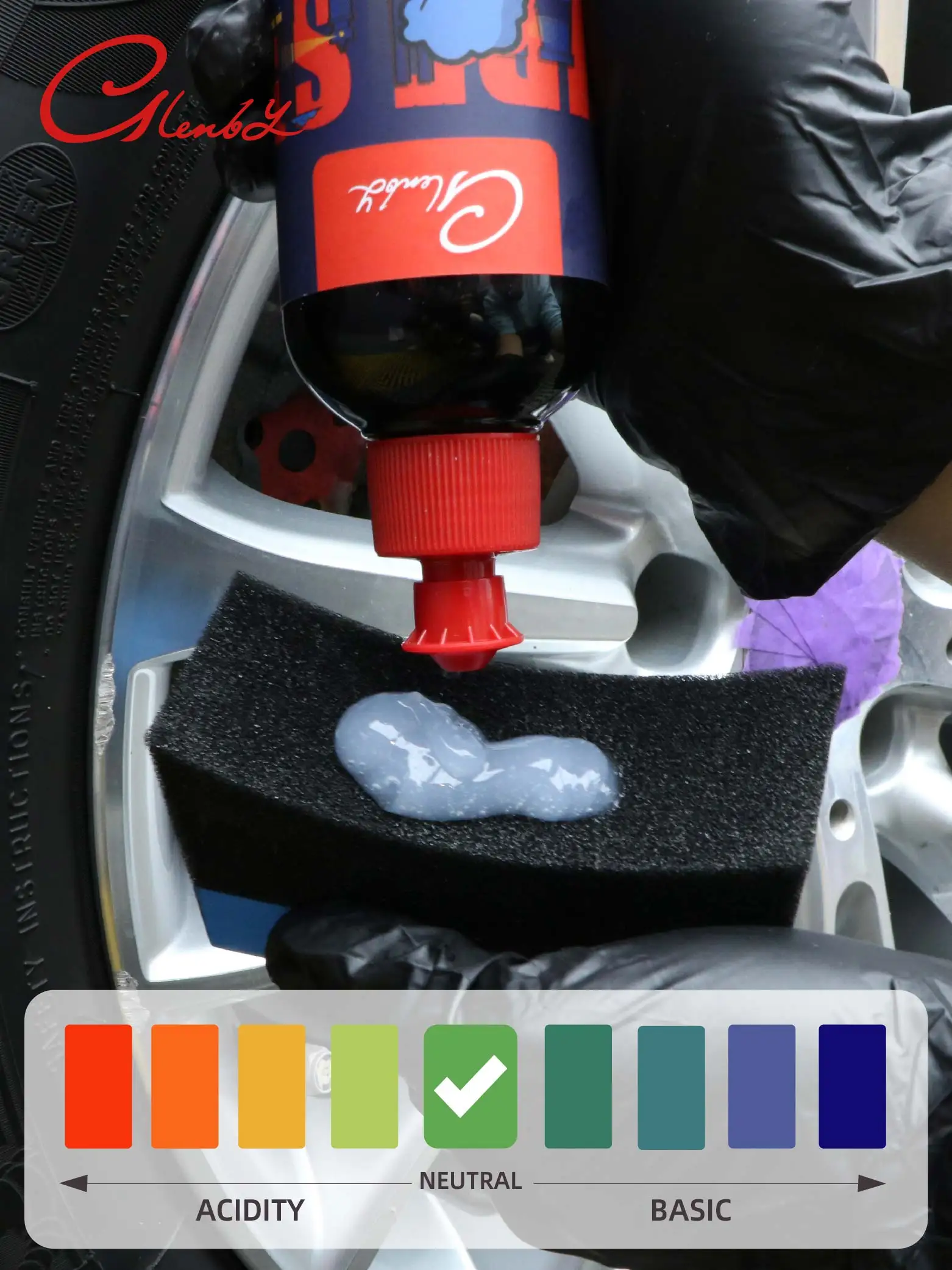 Gel de brillance et revitalisant pour pneus de voiture, gel pour pneus à base d'huile, infusé SIO2 et colorant noir, sans formule de fronde. Améliore la couleur et la finition des pneus