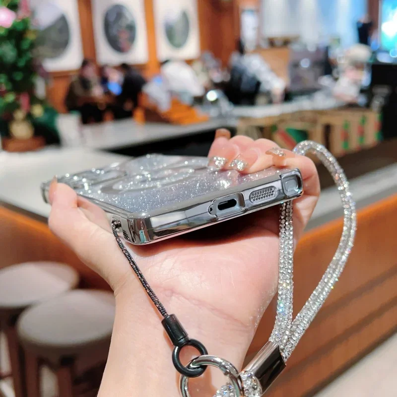 التدرج اللون بريق الحبل المغناطيسي قضية الهاتف لسامسونج غالاكسي S25 S24 S23 S21 S20 FE الترا S22 زائد غطاء مقاوم للصدمات