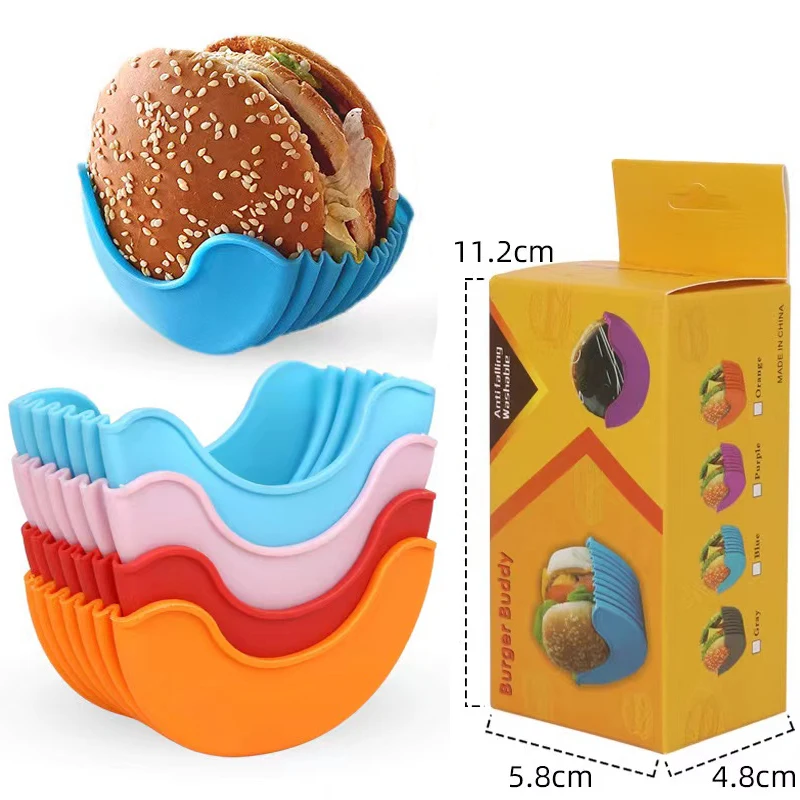 Silicone Burger Maker Mold Burger Holder Box Kitchen Accessories Hamburger Meat Beef Grill Food Utensils Burger Buddy Utensils