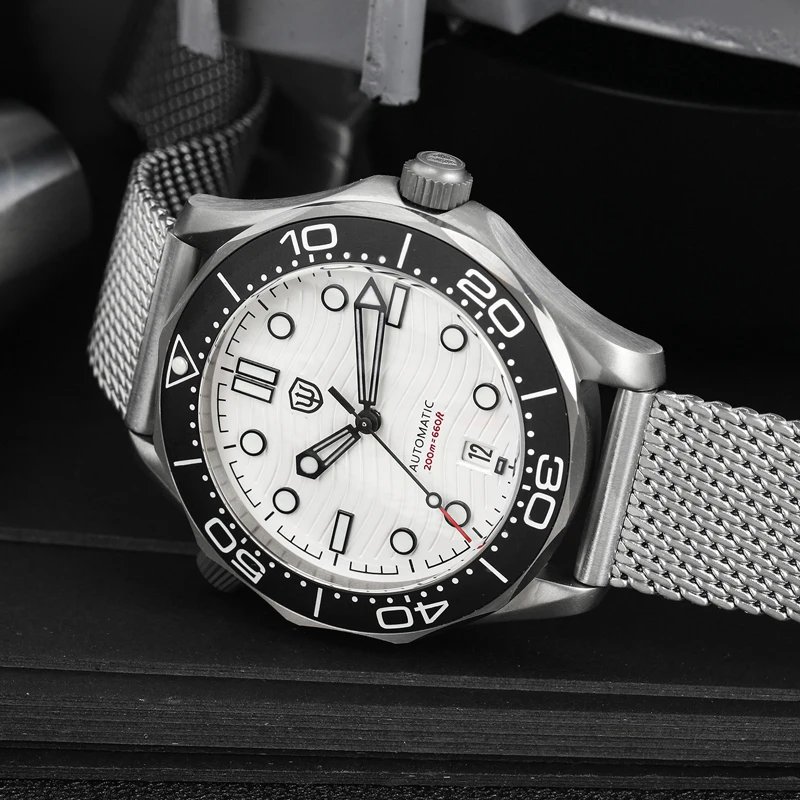 Watchdives WD007 V3 Orologi da uomo NH35 Movimento automatico Orologio con cinturino in nylon Orologi meccanici impermeabili da 200 m con confezione regalo