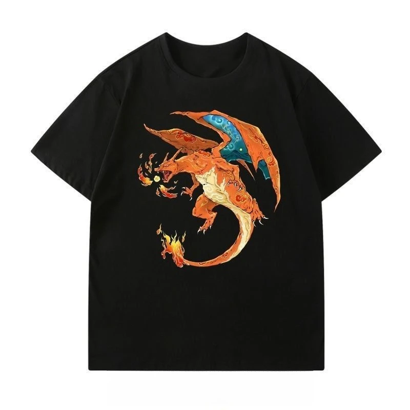 

Bandai Genuine High Quality Ukiyo-e Pokémon Pokémon Printed Short Sleeve Casual Sports Men's and Women's T-Shirts Top