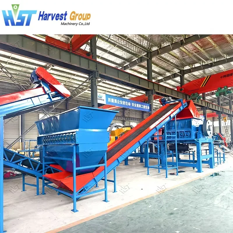 Crusher Full Automatic Smart Waste Tire Recycling Machine Line Tyre Shredding Machine Crumb Rubber Processing Machines on