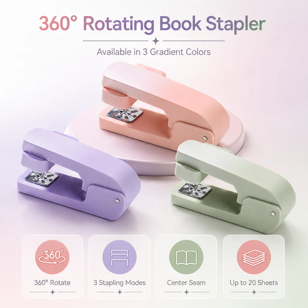 360 °   Grampeador Rotativo Mu - Home Office 2024 avaliação e preço