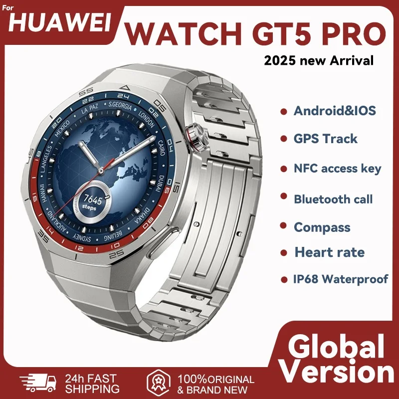 

For Huawei WATCH GT5 Pro Men Smartwatch NFC Sensing Compass Advanced Sports Smart Watch Sunflower GPS System Fashion Watch Gift