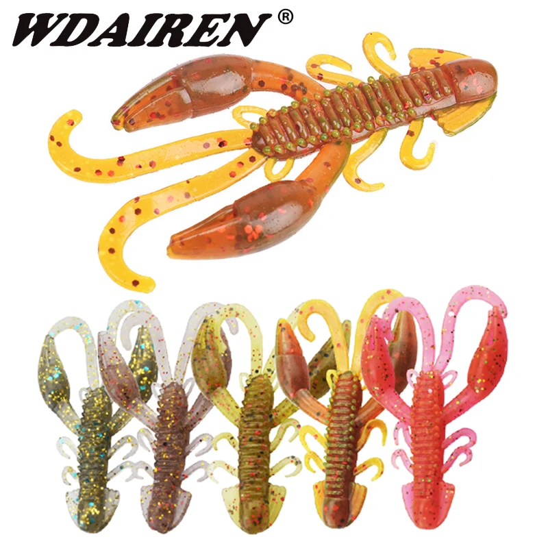 

20pcs/Lot Fishy Smell Worm Shrimp Soft Lures 5cm 2g Jigs Wobblers Easy Shiner Silicone With Salt Artificial Baits Bass Swimbaits