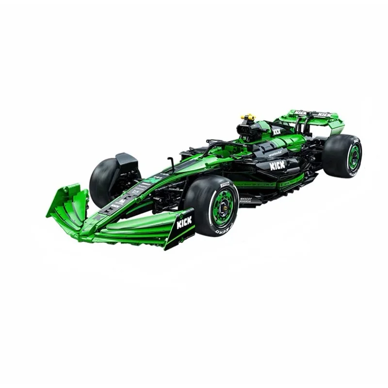 Klemmbausteine 1:8 KICK SAUBER F 1 C44 Rennwagen Technischer Bausatz Sportliches Geschwindigkeitsfahrzeug Baustein-Modellbausatz Spielzeug für Jungen DIY-Geschenk für Erwachsene 2553 Teile