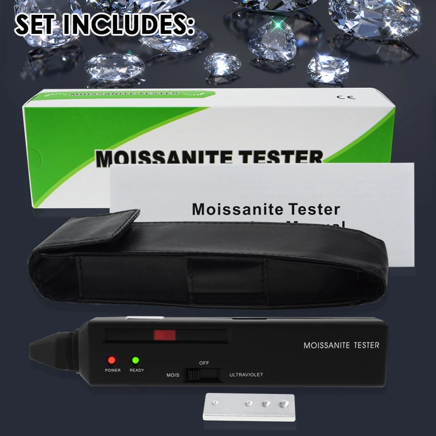 Imagem -03 - Moissanite Diamante Tester Seletor Pedra Solta Joalheiro Lupa Ferramenta Embutido Luz uv Indicador Led sem Calibração sem Necessidade de Bateria