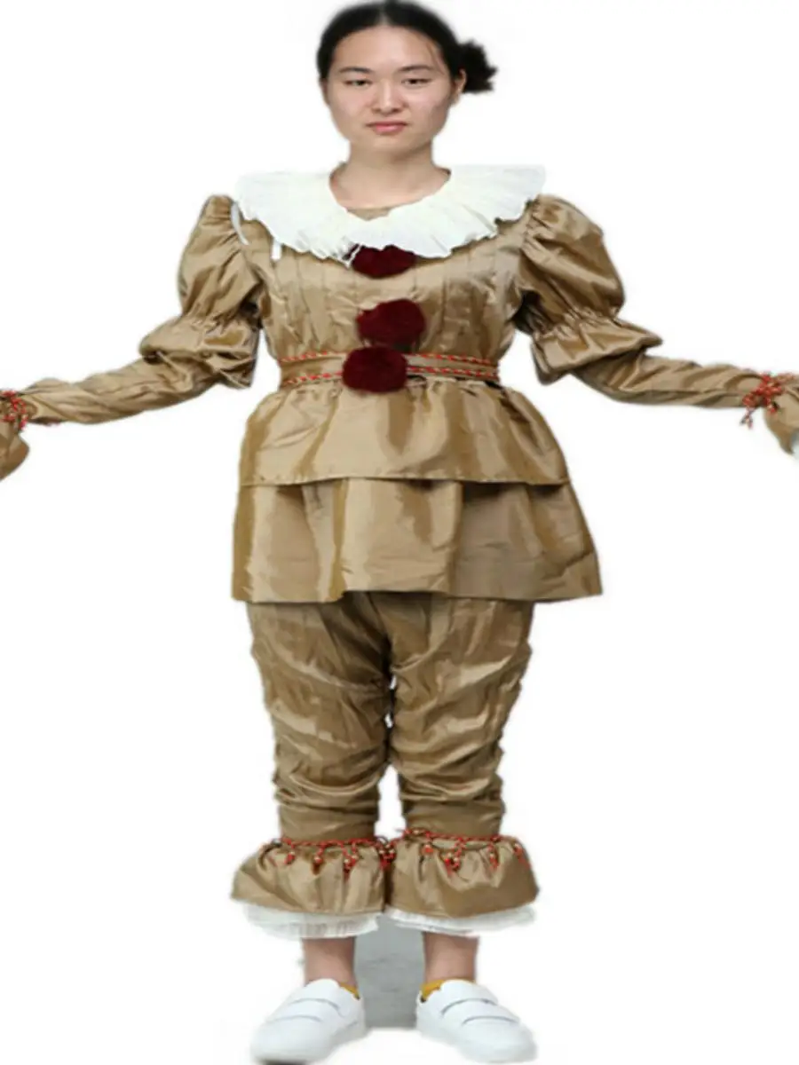 Nowy strój Pennywise do cosplayu, kostium klauna na Halloween, odzież sceniczna dla kobiet w stylu Revival Faion, materiał bawełniany, tradycyjny chiński...