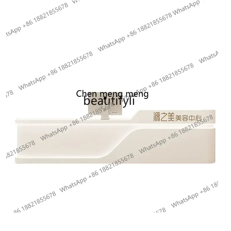 Simple modern front desk reception desk beauty salon light luxury bar counter clothing store checkout page store small counter
