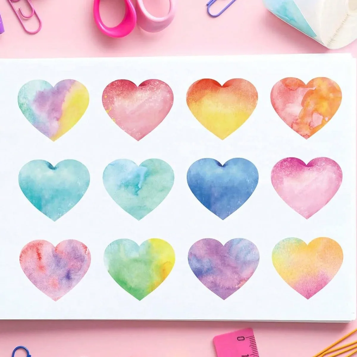 100-500pcs Red Heart Stickers for Valentine's Day 2.5cm Baking Packaging Sticker Envelope Seals Love Decorative Stickers