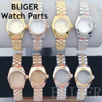 BLIGER NH05 28mm diente de señora/lope/pulido caja de reloj correa de cristal de zafiro ajuste NH05 N06 movimiento piezas de repuesto de reloj de mujer