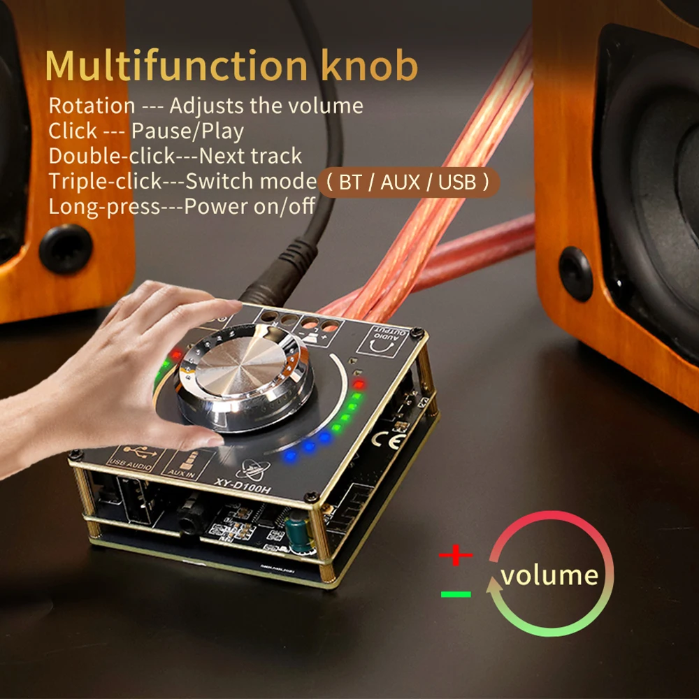 100W*2 Digital HiFi Audio Amplifier Board XY-D100H Bluetooth 5.1 100W+100W 2.0 Channel Stereo Sound Amplifiers AMP Module AUX