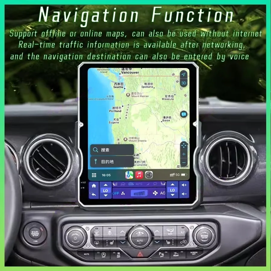 

12.1'' Carplay Android Auto Radio For Jeep Wrangler JL 2018-2021 Gladiator 2020-2021 Car Multimedia GPS 4G autoradio