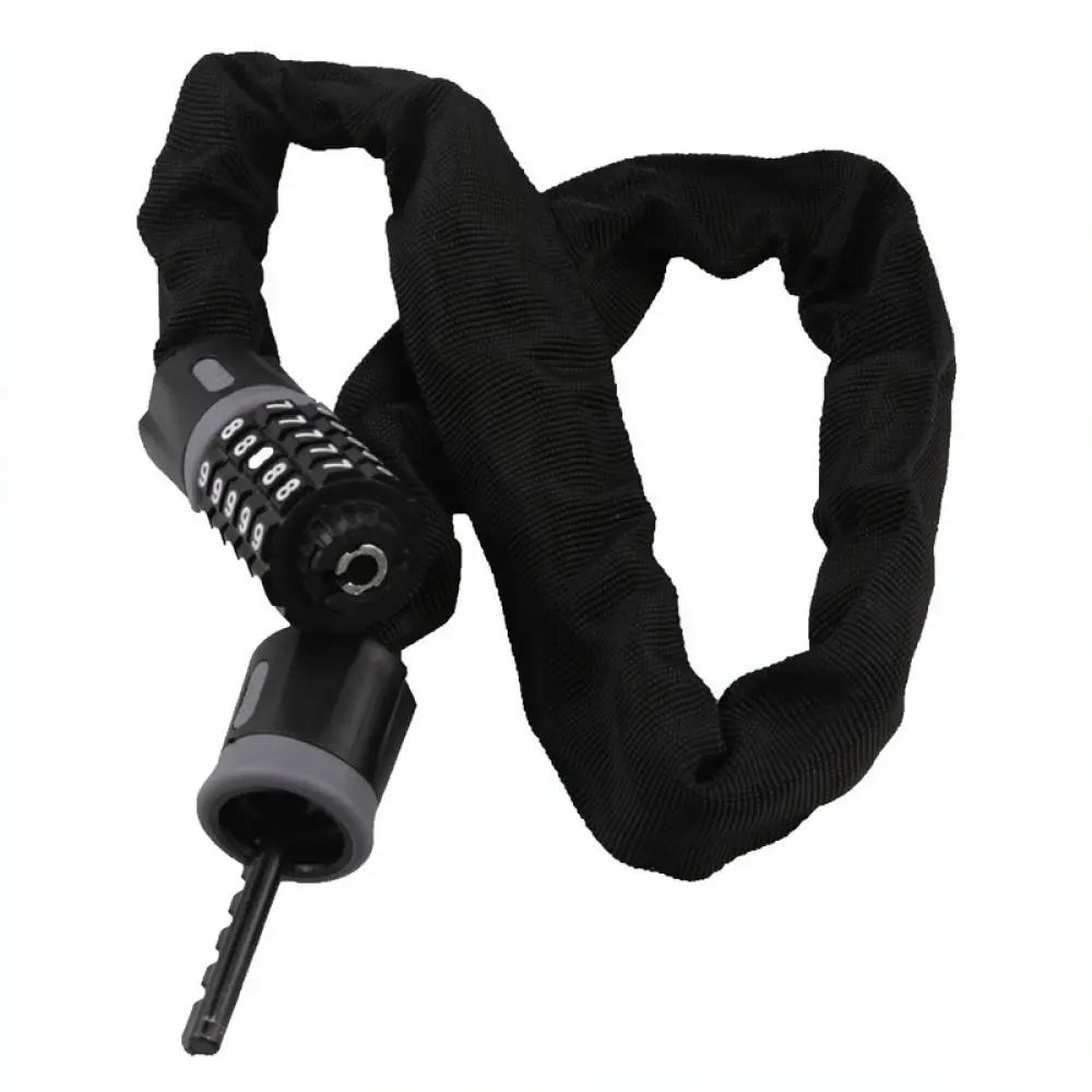 High Security Bike Chain Lock 5 Digit Resettable Combination Steel Cable For Cycling Motorcycle Outdoor Anti Theft Tool
