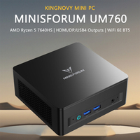 MINISFORUM DeskMini UM760 Slim Mini PC AMD Ryzen 5 7640HS Small PC HDMI/DP/USB4 Outputs 2.5G LAN Small Form Factor WiFi 6E BT5