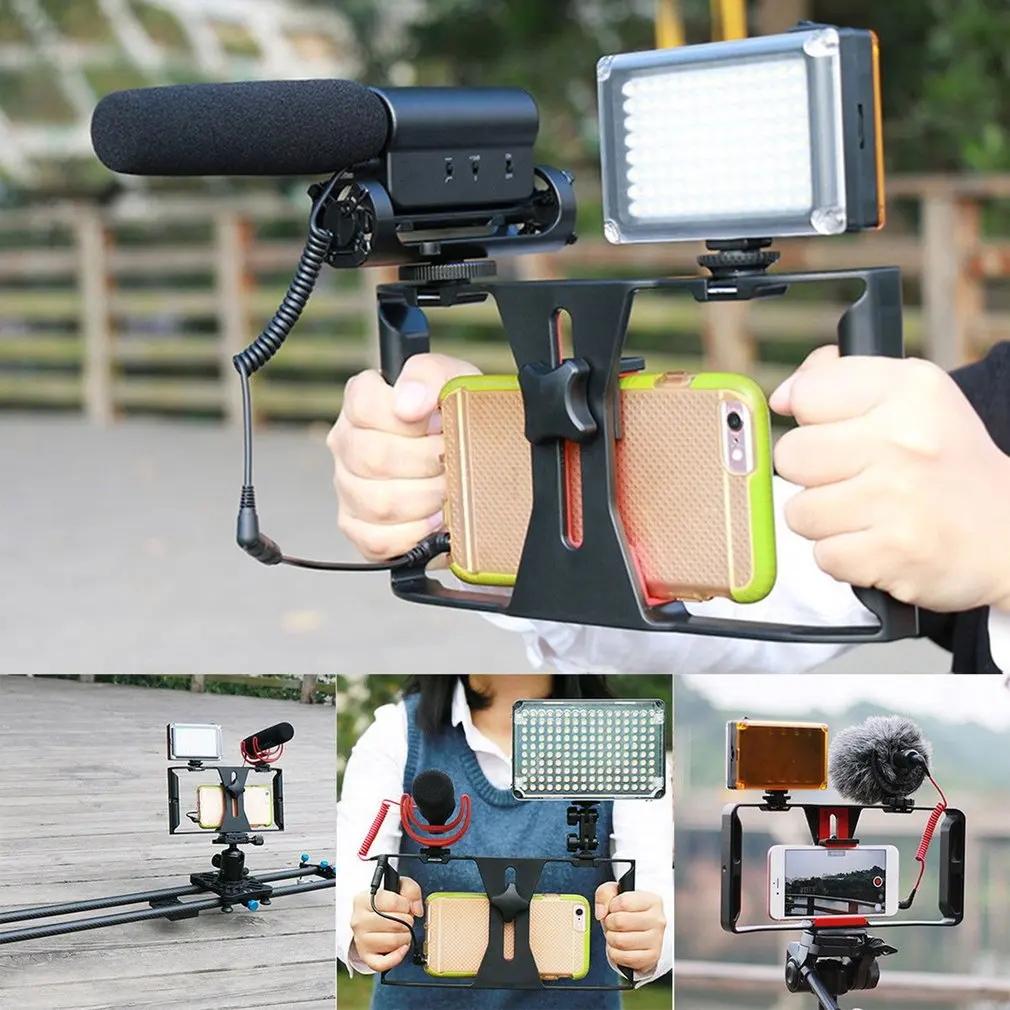 Rig Smartphone Video Rig Hand Grip Filmmaking Case Phone Video Stabilizer Handheld Tripod Mount for iPhone Android