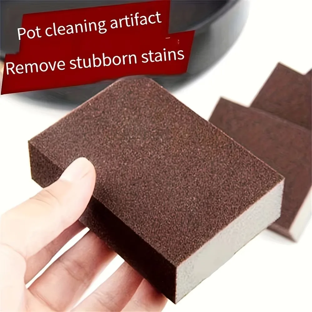 Magic Descaling Emery Sponge Household Cleaning Brush Useful Things For Kitchen Remove Pot Bottom Stubborn Stains Products Tools