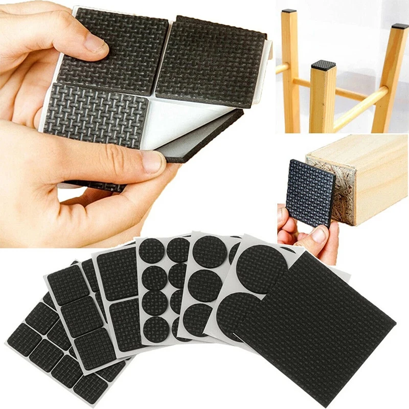 Rubber Pads for Chair Leg Furniture Anti Slip Mat Round Square Self Adhesive Table Feet Protector Bumper Damper for Chair Table
