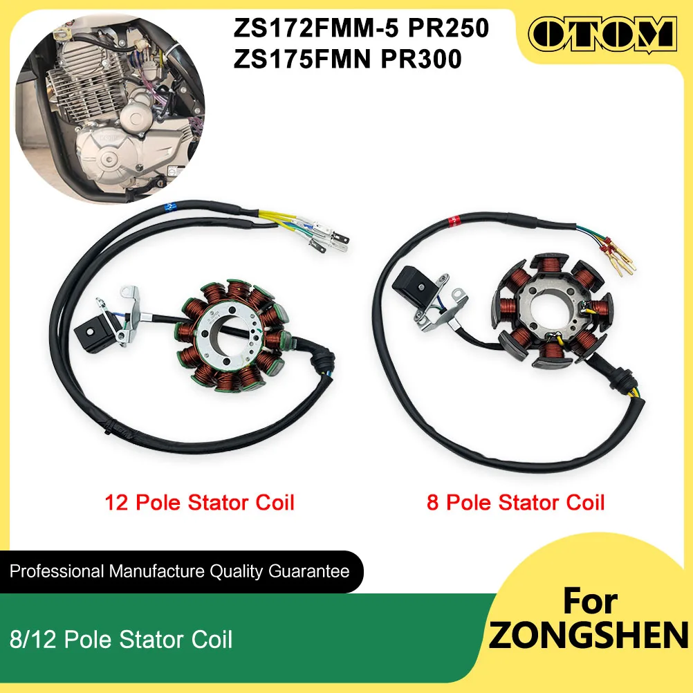 OTOM ZS172FMM-5 ZS175FMN Motorcycle Stator Assy Generator Coil Ignition Magneto For ZONGSHEN PR250 PR300 KEWS Engine Accessories