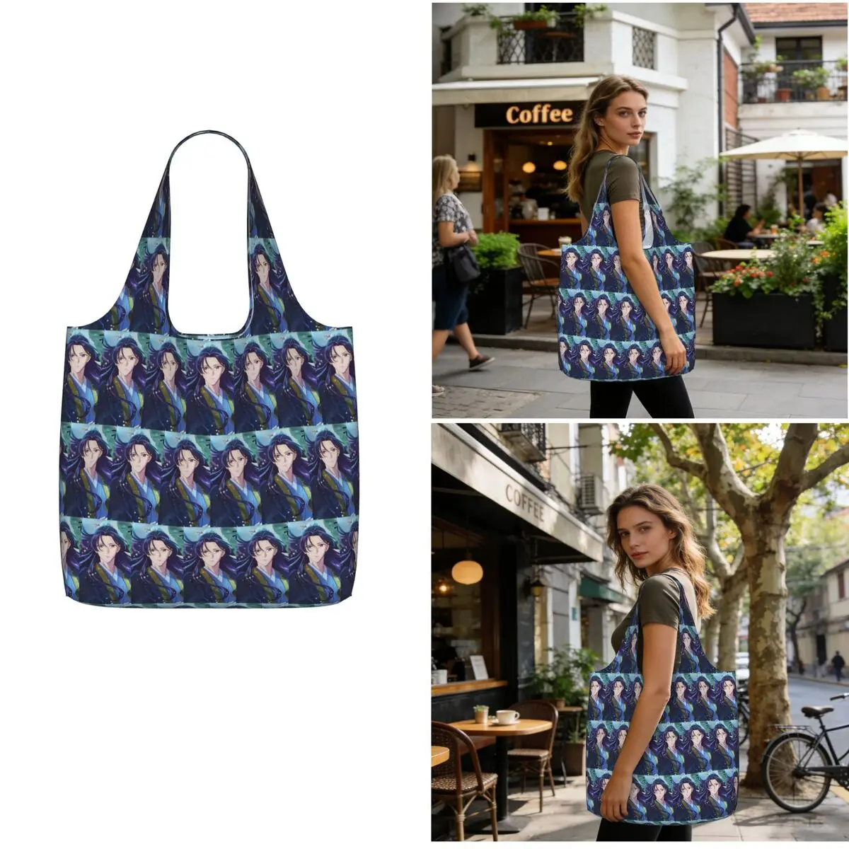Jinshi Anime Cool The Apothecary Diaries Shopping Tote Bag Canvas Large Capacity Shoulder Bags Shopper Grocery Handbag for Women