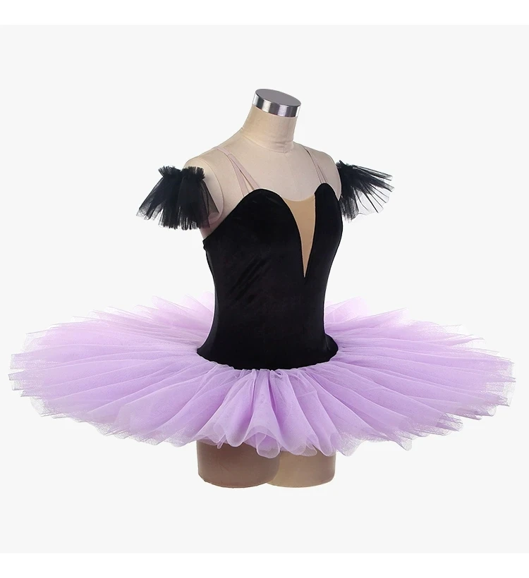 ชุดเต้นบัลเลต์ ชุดแสดง ชุดเต้นรำเด็ก กระโปรงพอง ชุดแข่งขันระดับมืออาชีพ กระโปรงตูตู แขนสั้น