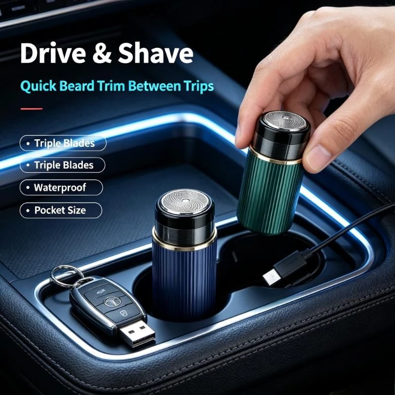 Waterproof Mini Travel Electric Shaver Triple Blades Portable Pocket Beard Razor Men Daily Application