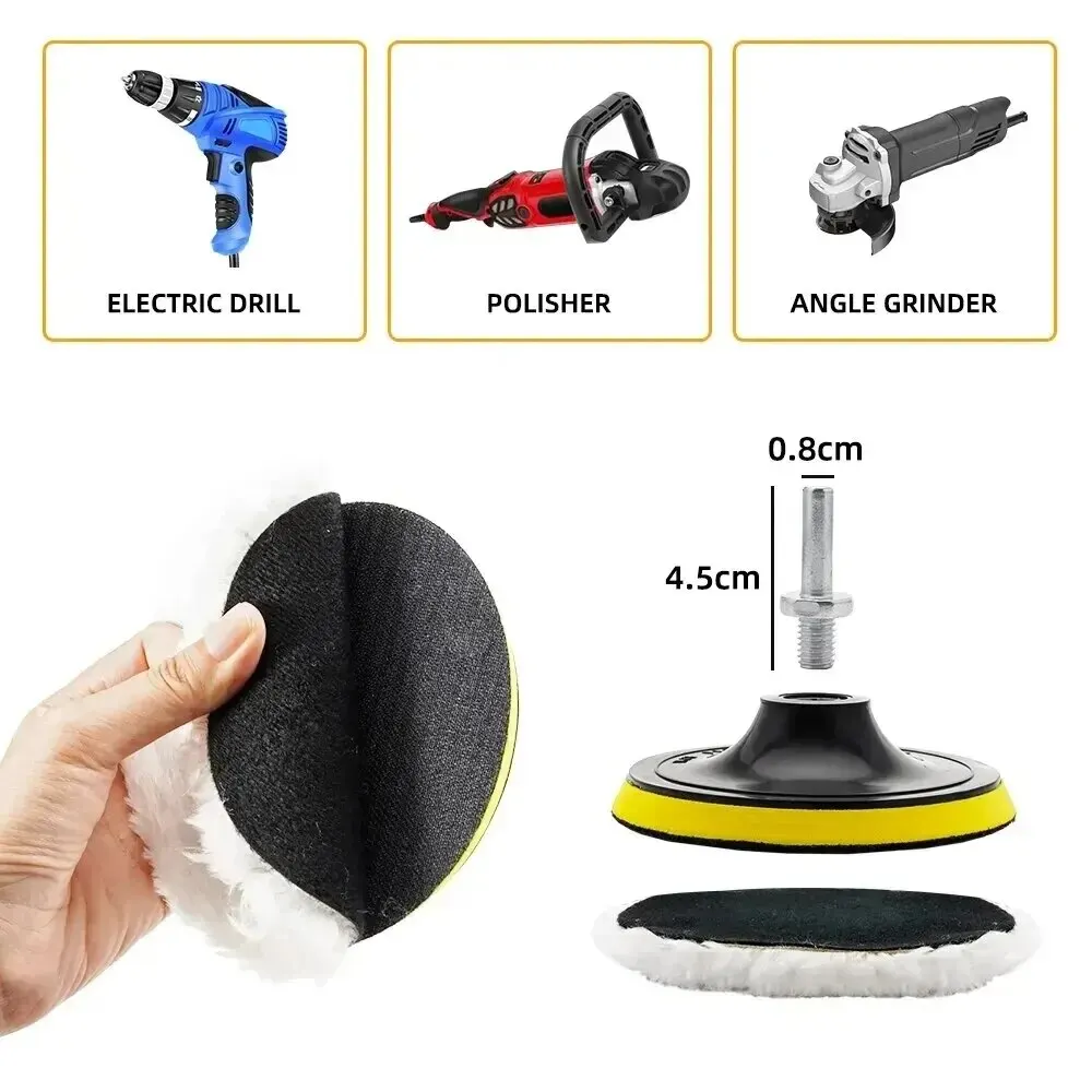 5Pcs 3/4/5 Inch Polishing Kit Car Polishing Pad Car Waxing Sponge Disk Wool Wheel Auto Paint Care Polisher Pads Car Gadget