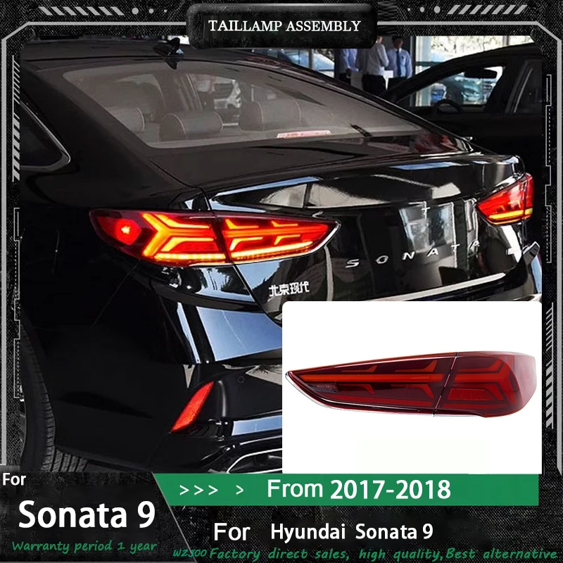 

Задний фонарь для Hyundai Sonata 9, светодиодный задний фонарь 2017-2020 Sonata 9, задний противотуманный тормозной сигнал поворота, автомобильные аксессуары