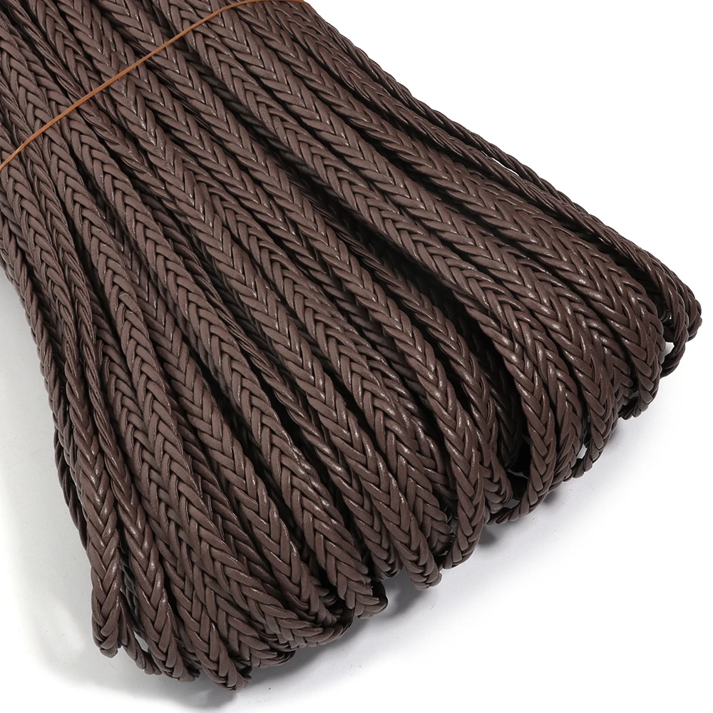 Genuine Cow Leather Braided Thong Cord for DIY Crafts