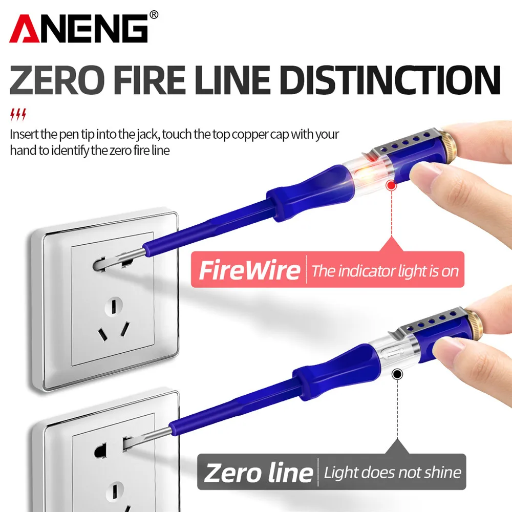 Aneng b07 caneta elétrica sem contato, uma mini palavra, chave de fenda, testador, medidor, detector de tensão elétrica, ferramentas de teste