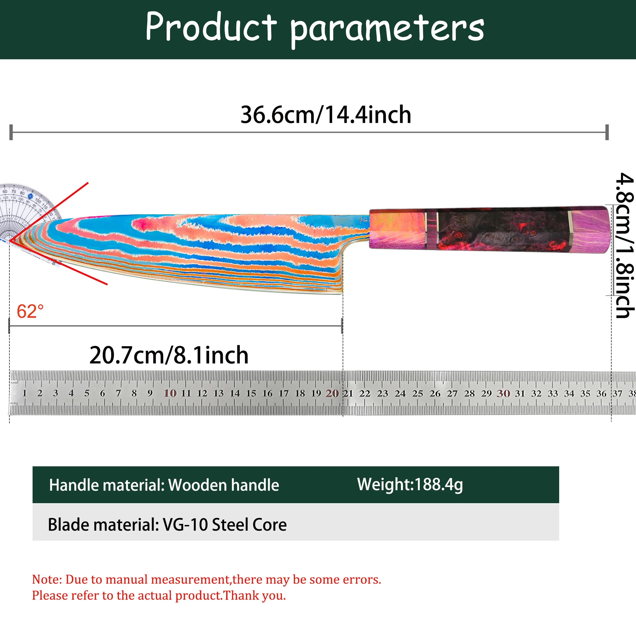 High Quality Damascus Titanium Chef Knife Sashimi Knife Fruit Vegetable Meat Slicing Knifes Cleaver Kitchen Cooking Essentials