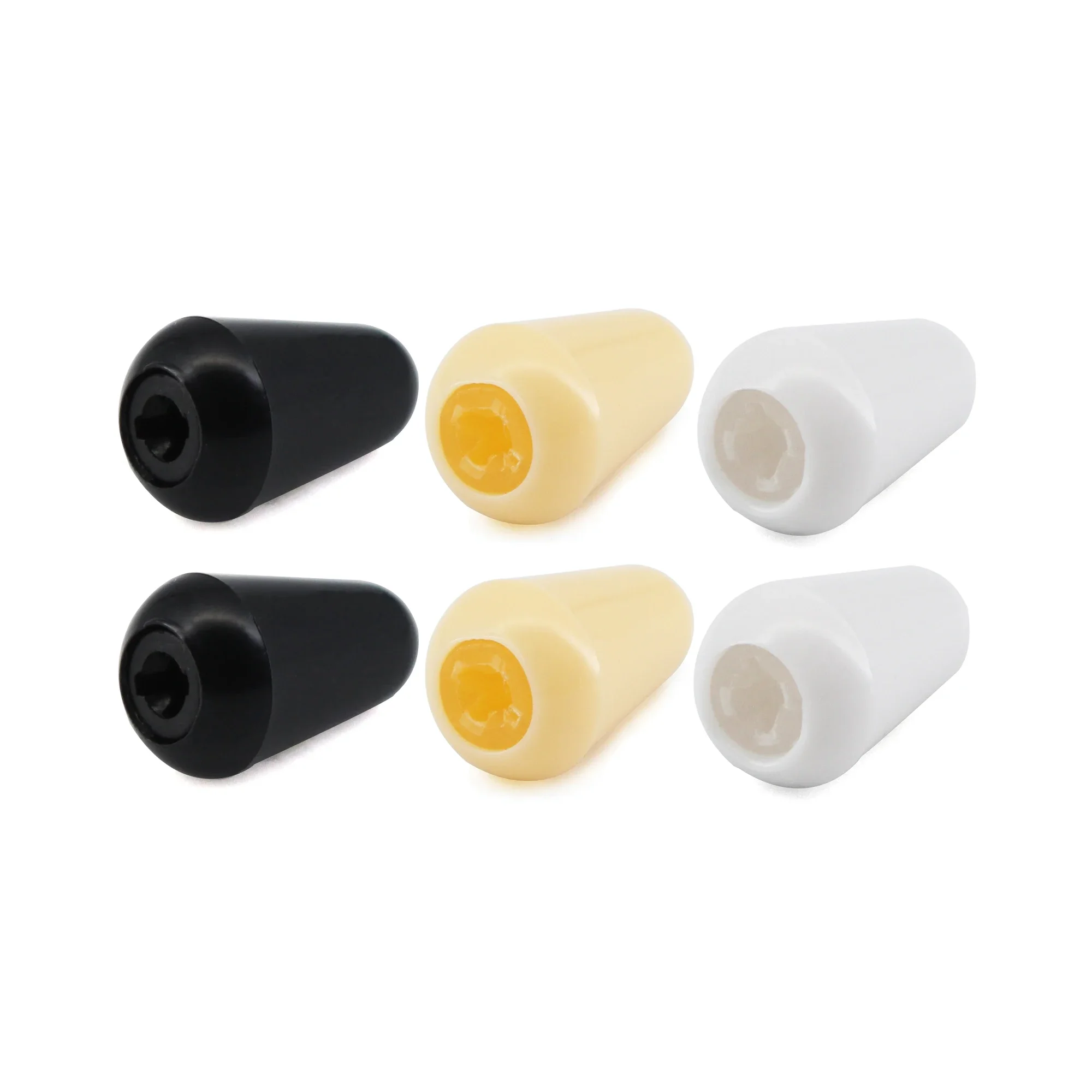 Plastic 5 Way Switch Tips Knob Button Cap Guitar Pickup Selector Switch Tips 6 pieces/set  Black / White /Yellow