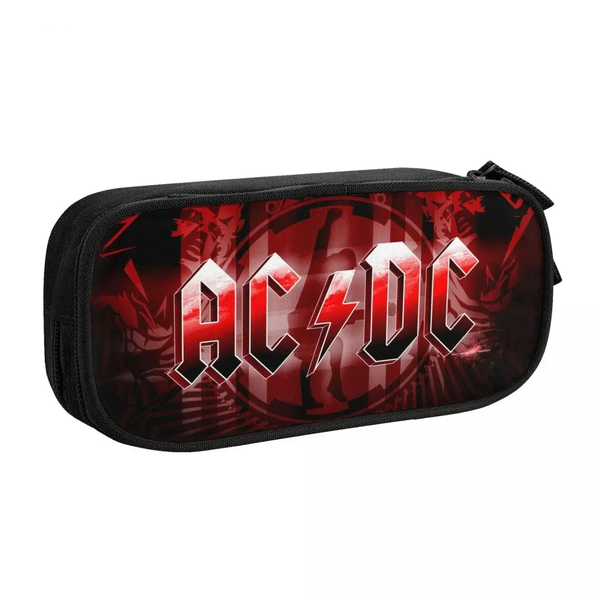 Korean Custom Retro Rock Heavy Metal AC/DC Pencil Case for Boys Gilrs Large Capacity Pen Bag Box School Accessories