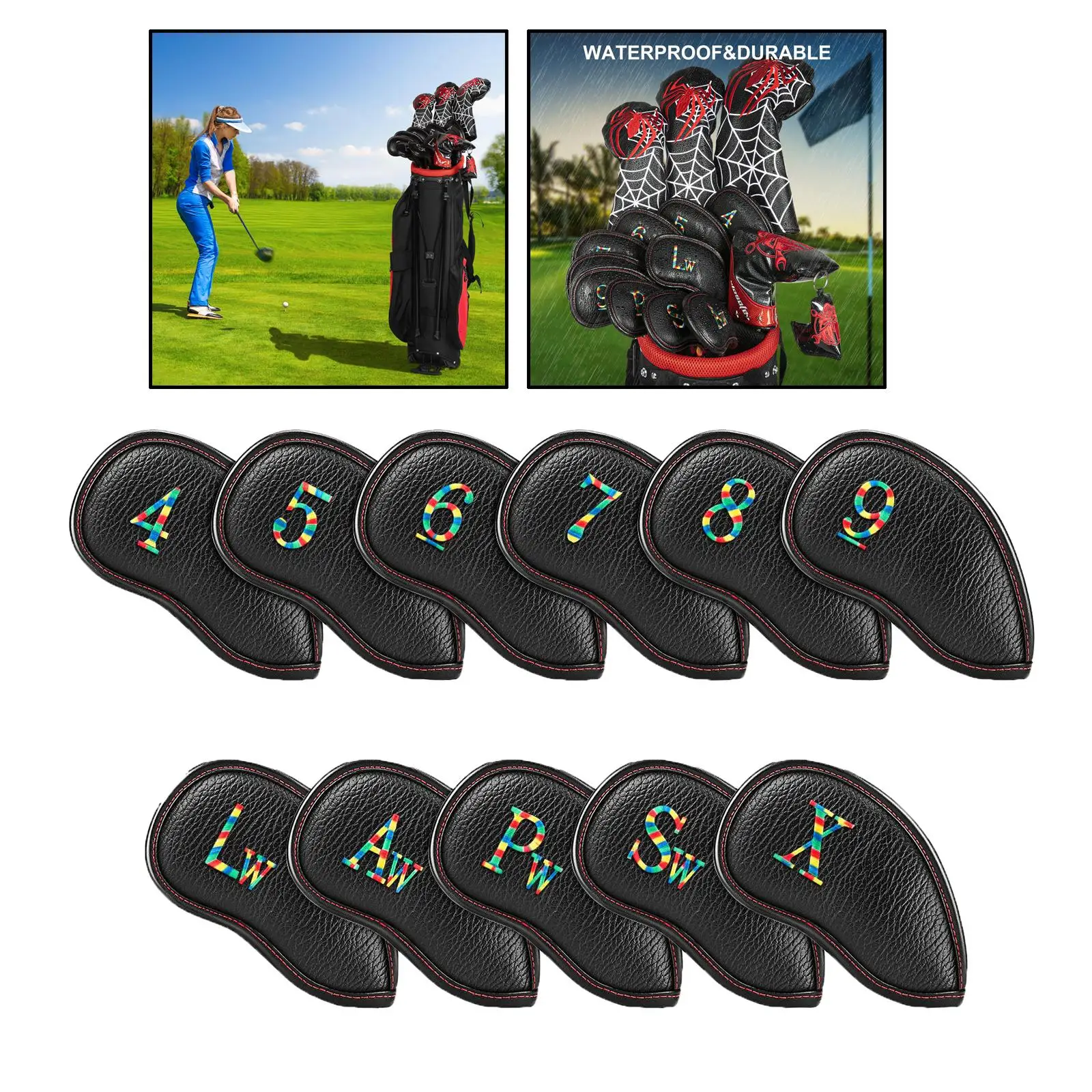 Golf Iron Kopfbedeckung Club Covers Set Leather Piece Cover