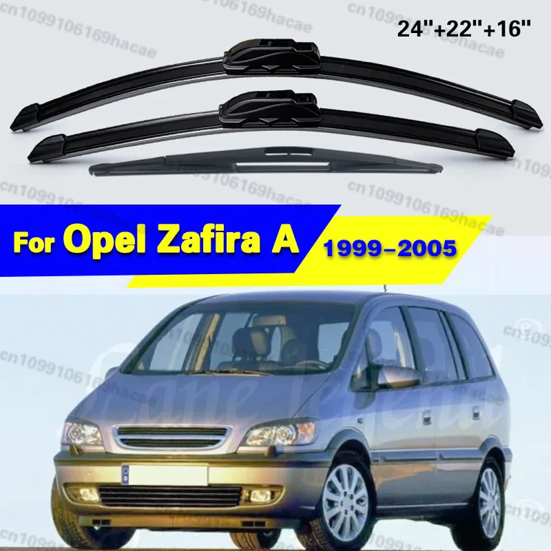 

For Opel Zafira A 1999-2005 2000 2001 2002 2003 Wiper Front & Rear Wiper Blades Windshield Windscreen Window Brushes 24"+22"+16"